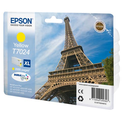Cartuccia inkjet alta capacità ink pigmentato blister RS T7024 Epson giallo C13T70244010